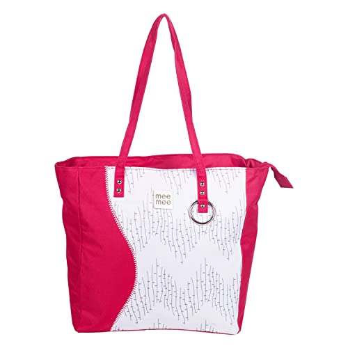 Mee Mee Nursing Diapers Bag |Adjustable Strap,Water&Stain Resistant BackPack |Spacious Bag With Multi Pockets for Keeping Milk Bottle With Diaper Changing Mat |All Baby Essentials In1 Bag (Pink) - Image 1