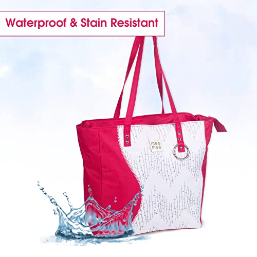 Mee Mee Nursing Diapers Bag |Adjustable Strap,Water&Stain Resistant BackPack |Spacious Bag With Multi Pockets for Keeping Milk Bottle With Diaper Changing Mat |All Baby Essentials In1 Bag (Pink) - Image 4
