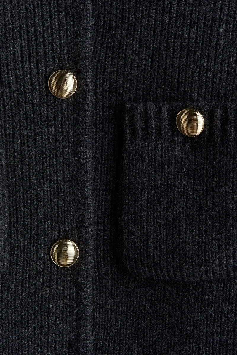 H&M Rib-Knit Wool Cardigan