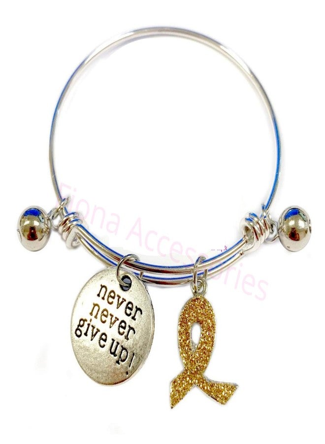 Linpeng Gold Ribbon Fundraising Awareness Charms for Bracelet Making, DIYJewelry Supplies, 21x15mm, 10 pcs - Image 2