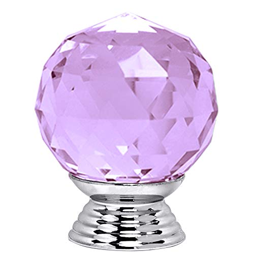 ANJUU 12 Pcs 30mm Round Shape Crystal Glass Cabinet Knobs with Screws Drawer Knob Pull Handle Used for Kitchen, Dresser, Door, Cupboard(Purple) - Image 5