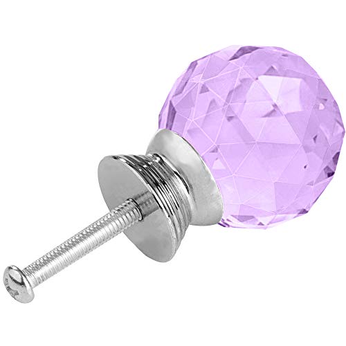 ANJUU 12 Pcs 30mm Round Shape Crystal Glass Cabinet Knobs with Screws Drawer Knob Pull Handle Used for Kitchen, Dresser, Door, Cupboard(Purple) - Image 3