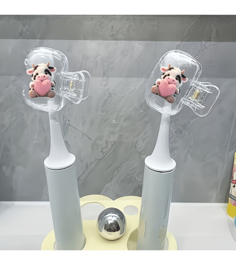 1pc Cow Heart Pillow Pattern Toothbrush Holder Cute Travel Compact Home Bathroom - Image 5