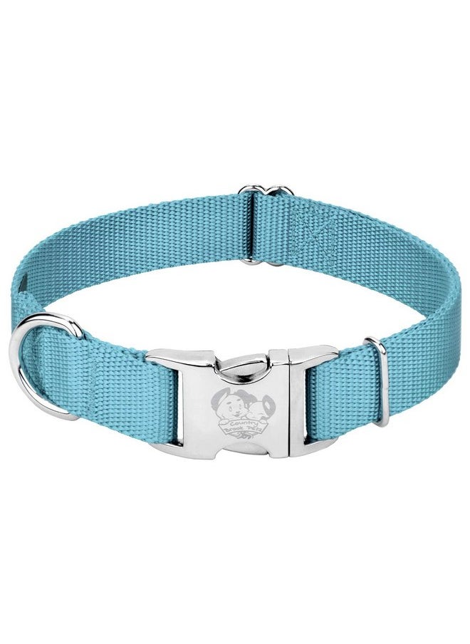 Country Brook Design - Country Brook Petz Premium Nylon Dog Collar with Metal Buckle for Small Medium Large Breeds - Vibrant 30+ Color Selection (Medium, 3/4 Inch, Ocean Blue) - Image 1