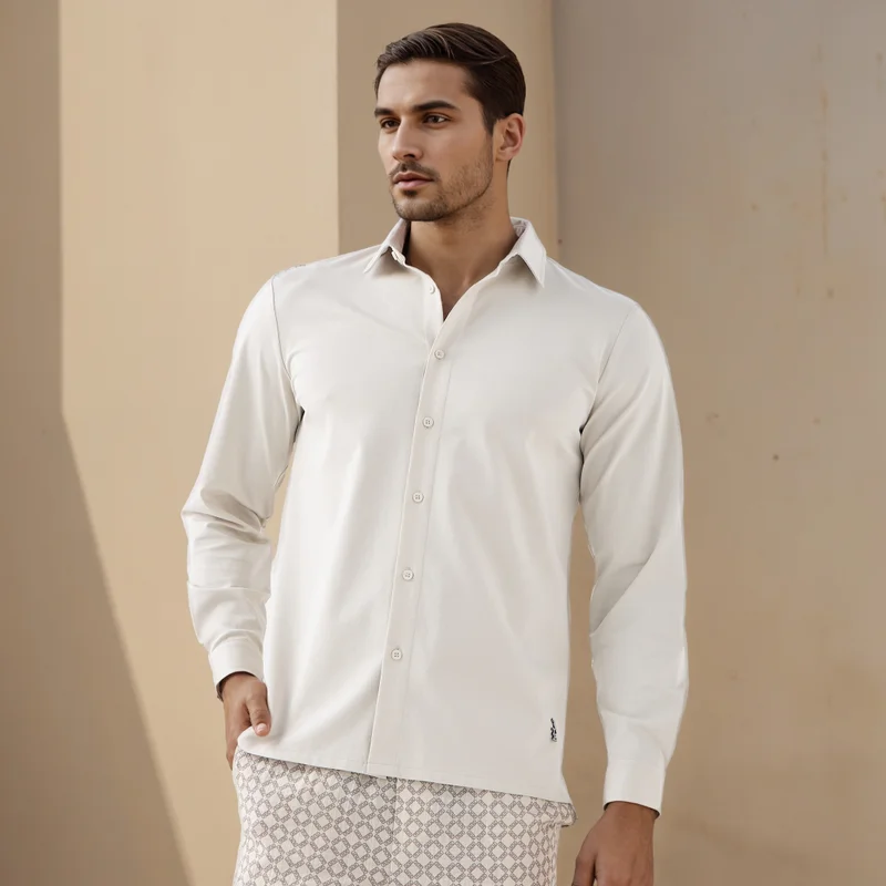  أولا بوبكن Emperor Regular Fit Shirt with Collar and Long Sleeves