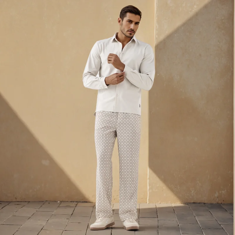  أولا بوبكن Emperor Regular Fit Shirt with Collar and Long Sleeves