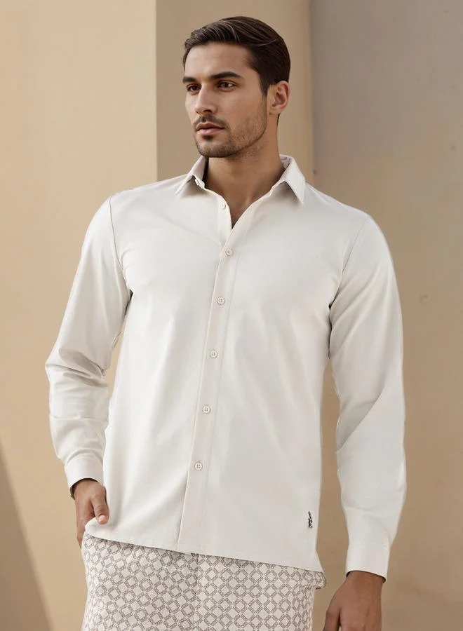 Emperor Regular Fit Shirt with Collar and Long Sleeves