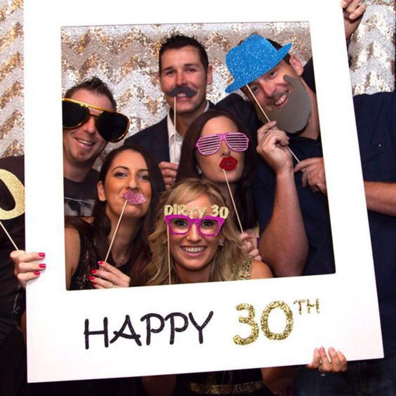 klarako Happy 30th Birthday Anniversary Social Media Photo Booth Prop Accessories - Image 3