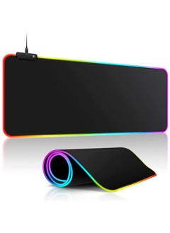 VINSOC Gaming RGB Keyboard Mouse Pad, Large RGB LED Mouse Pad for Gamers, Extended Mouse Mat with 14 Lighting Modes, Non-Slip Rubber Base  - Image 1