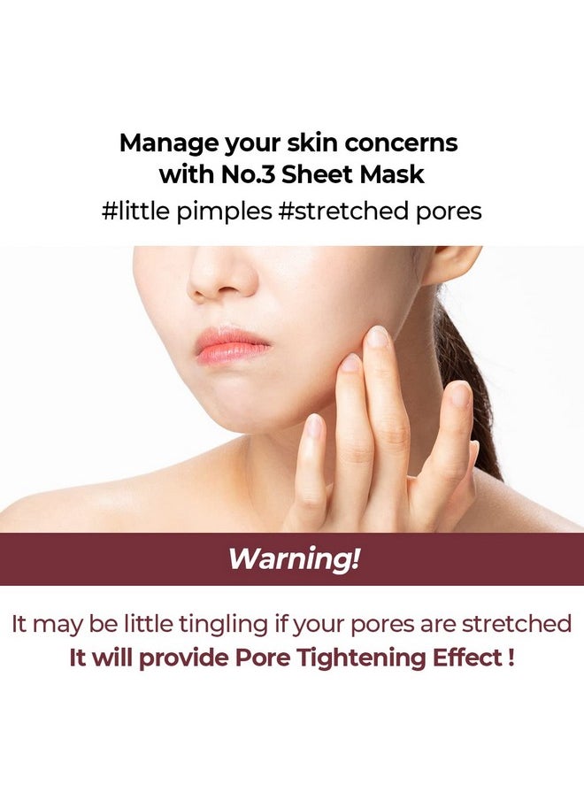 numbuzin No.3 Tinglepore Softening Sheet Mask 4Ea Pore Tightening Care Bumpy Skin Face Mask Pack Athome Facial Spa Treatment Korean Skin Care For Face 4Ea/Box  - Image 3