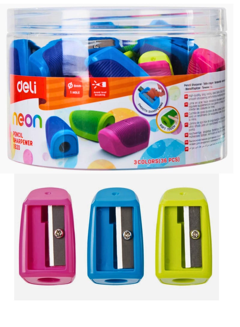 ديلي طقم مبراة أقلام مع علبة مكون من 36 قطعة، متعدد الألوان - Image 1
