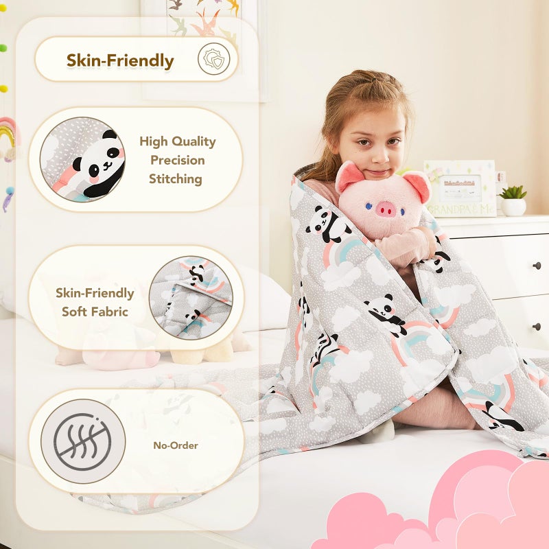 Cuteking Weighted Blanket (7Lbs  40""X 60""  Happypanda) Heavy Blanket For 60-80Lbs  Weighted Blanket For Cooling & Heating With Premium Glass Beads  Thick Blanket All-Season - Image 5