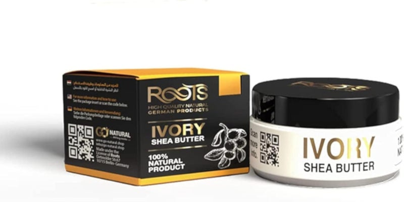 Ivory Shea Butter for Skin, Hair and Body - 50 ml - Pure and Natural, Unrefined, Vegan, Moisturizing, Perfume-Free