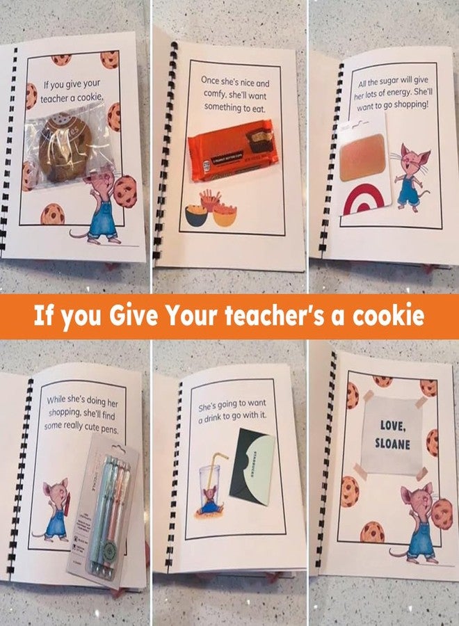 Trasylph If You Give A Teacher A Cookie Gift Card Book, Teacher Appreciation Book Gifts, Every Page Turned is A Thank You to The Teachers for Their Hard Work, Thoughtful Gift for Teacher - Image 5