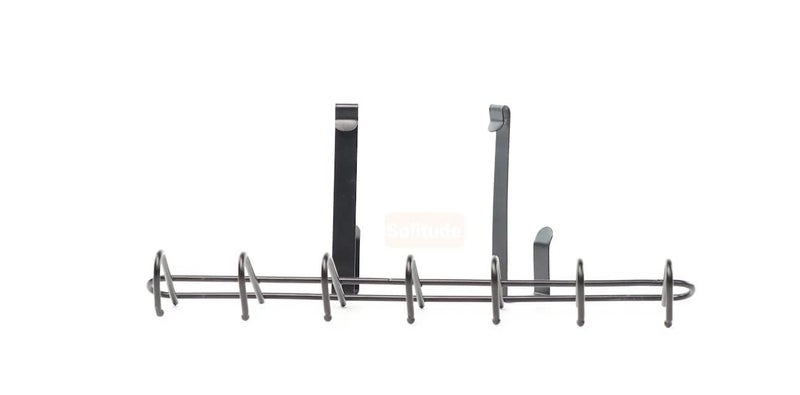 Solitude Multi - Alloy Steel Functional Heavy Duty Stainless Steel Over The Door Hook Hanger Organizer, Wall Hook Rack, No Drilling Required (Black, Pack of 1) - Image 5