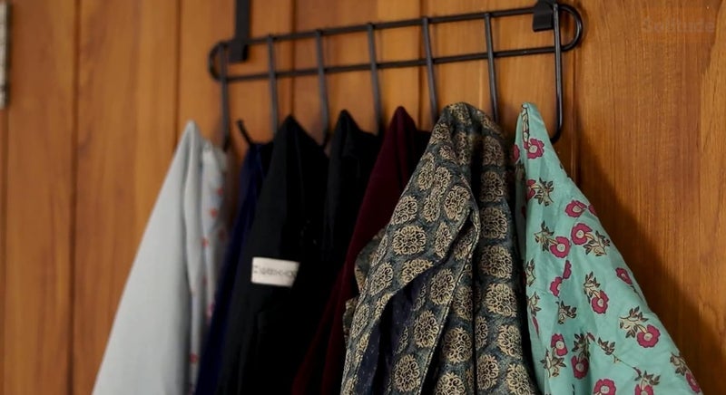 Solitude Multi - Alloy Steel Functional Heavy Duty Stainless Steel Over The Door Hook Hanger Organizer, Wall Hook Rack, No Drilling Required (Black, Pack of 1) - Image 3