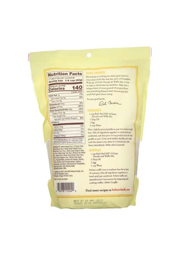Bob's Red Mill 10 Grain Pancake And Waffle Mix Whole Grain 24 oz 680 g - Image 2