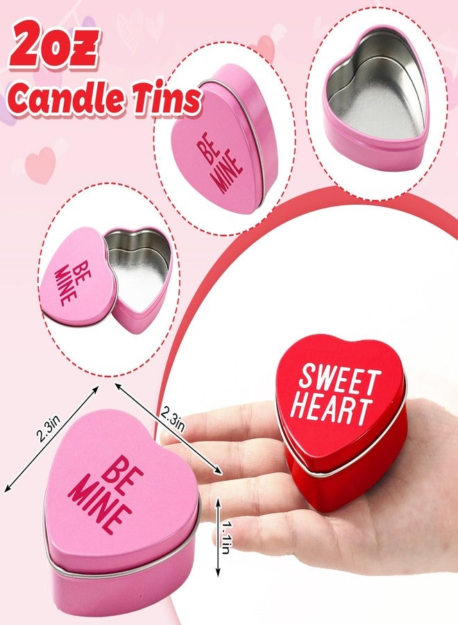 وولاين مجموعة والين من 24 علبة معدنية فارغة على شكل قلب مع أغطية، مثالية لعيد الحب، مزينة بقلوب ملونة، علب معدنية للشموع والحلوى، مناسبة لحفلات الزفاف وحفلات توديع العزوبية وصنع الشموع والأعمال اليدوية. - Image 2