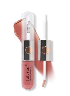 Julystar Double Ended Lip Glaze Lip Oil High Gloss Lip Color,High Shine Lip Glaze,Transparent Lip Oil,Stick Cup Not Fade Waterproof Liquid Lipstick #01  - Image 1
