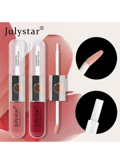 Julystar Double Ended Lip Glaze Lip Oil High Gloss Lip Color,High Shine Lip Glaze,Transparent Lip Oil,Stick Cup Not Fade Waterproof Liquid Lipstick #01  - Image 3