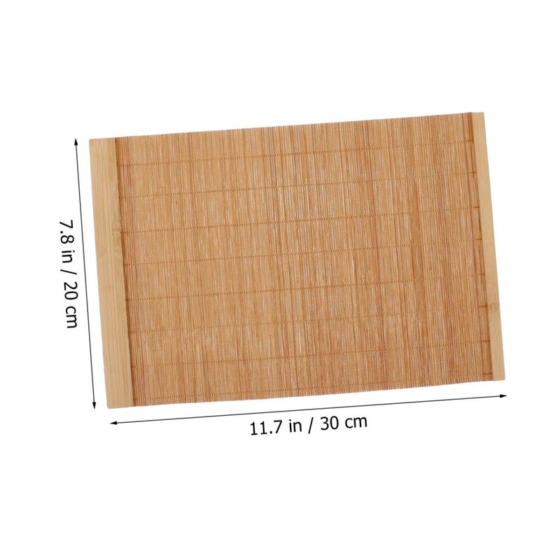 2 Pcs Wood Placemat Set 30x20cm Rectangular Non Slip Heat Resistant Table Mats for Dining Table Kitchen And Tea Ceremony - Image 3