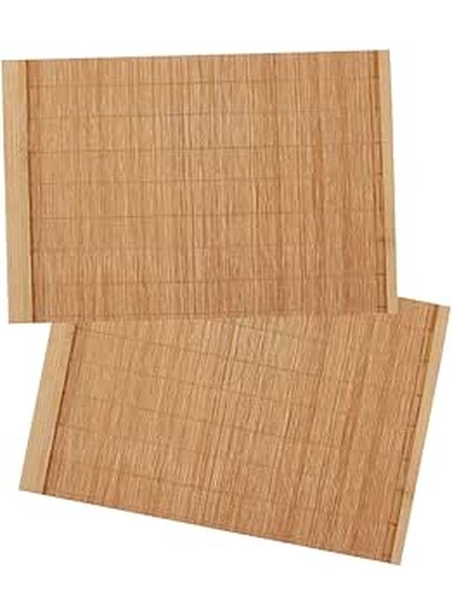 2 Pcs Wood Placemat Set 30x20cm Rectangular Non Slip Heat Resistant Table Mats for Dining Table Kitchen And Tea Ceremony - Image 1