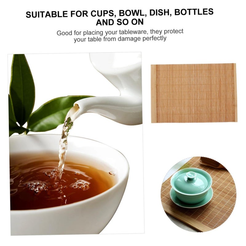 2 Pcs Wood Placemat Set 30x20cm Rectangular Non Slip Heat Resistant Table Mats for Dining Table Kitchen And Tea Ceremony - Image 4