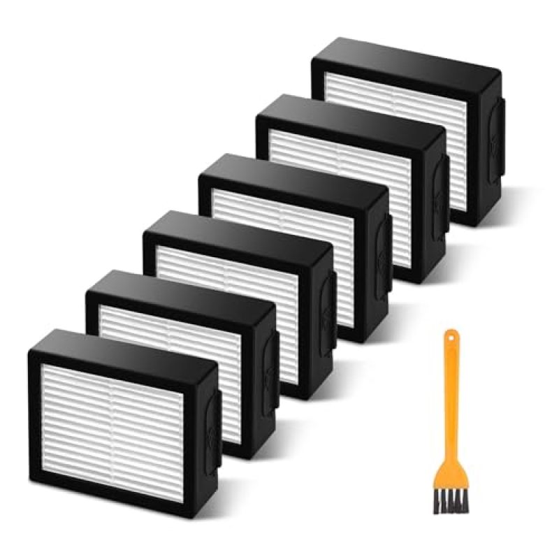Robot Vacuum Filters: 6 Pack Black High Efficiency Replacement Filters - Compatible With Roomba E I J Series for Home Cleaning - Image 1