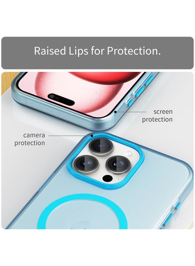 اس-توب جراب لهاتف iPhone 15 Pro Max MagSafe Frosted شفاف TPU + PC جراب هاتف بتغطية كاملة - Image 5