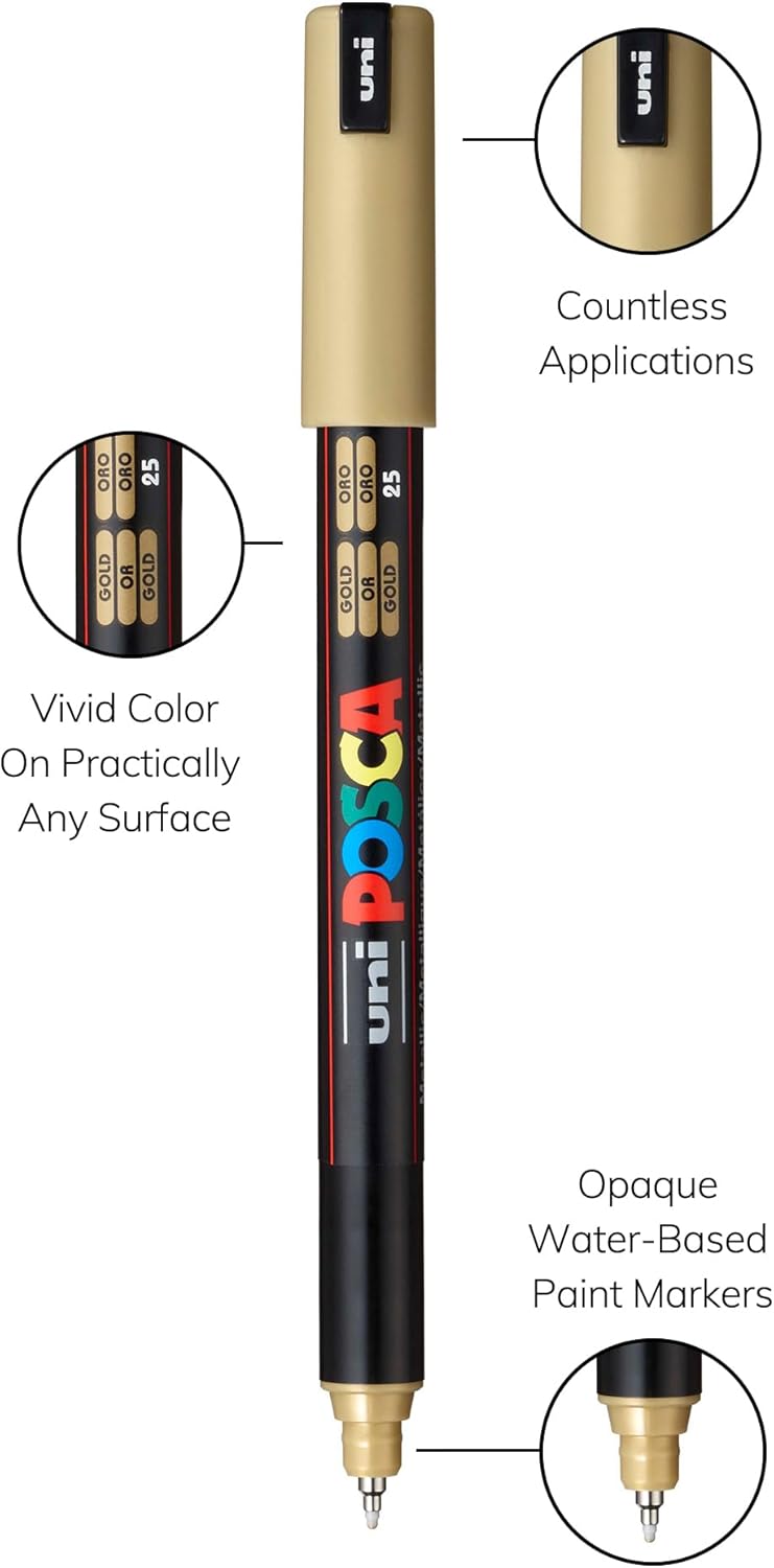 بوسكا Uni Posca Extra Fine Tip Marker Set - 8 Colors - Image 2