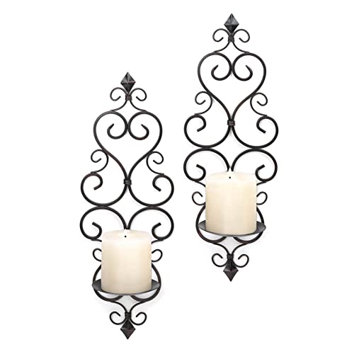 Zingz & Thingz Scrollwork Candle Wall Sconce Duos (Fleur-De-Lis) - Image 2