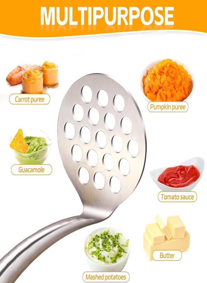 FDEYIQ Avocado Masher Stainless Steel Small, Mini Potato Masher, Wooden Handle Potatoes Masher Kitchen Tool for Avocado, Potatoes, Beans, Vegetables, 8.7Inch Metal Mashing Utensil - Image 4