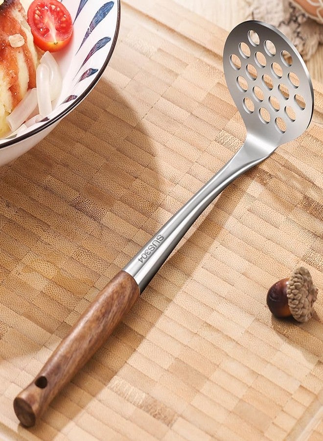 FDEYIQ Avocado Masher Stainless Steel Small, Mini Potato Masher, Wooden Handle Potatoes Masher Kitchen Tool for Avocado, Potatoes, Beans, Vegetables, 8.7Inch Metal Mashing Utensil - Image 5