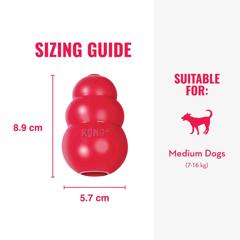 KONG Classic Stuffable Dog Toy - Fetch & Chew Toy for Dogs - Treat-Filling Capabilities & Erratic Bounce for Extended Play Time - Durable Natural Rubber Material - for Medium Dogs (Pack of 2) - Image 3