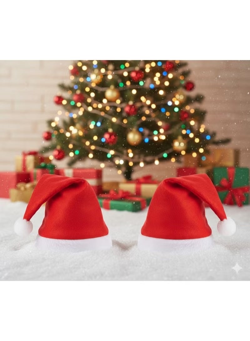 قبعات بابا نويل لعيد الميلاد، 3 قطع، قبعات حمراء للعطلات للكبار والصغار، زينة للحفلات والمناسبات الاحتفالية، قبعات بابا نويل من البوليستر قابلة للغسل اليدوي - Image 3