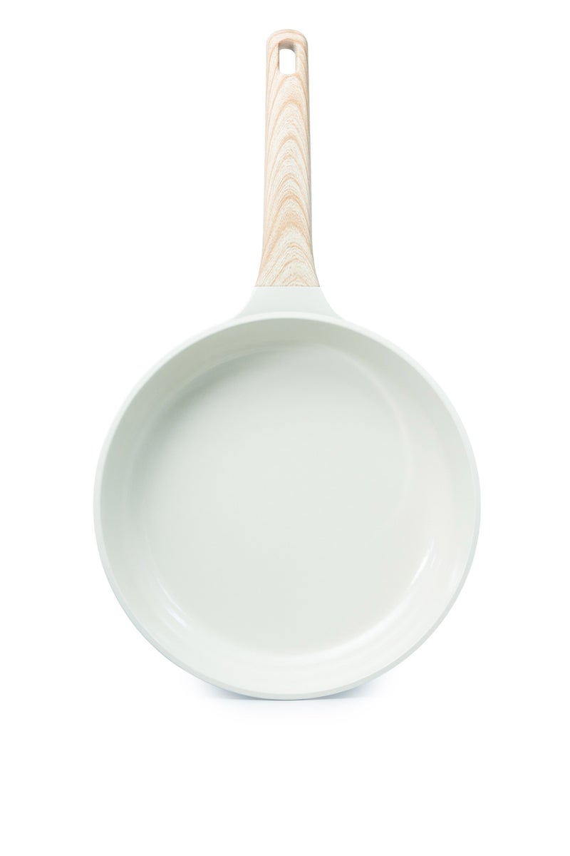 VAV GET Healthy & Safe 26 CM Ceramic Non-Stick Frying Pan – Lattice Series, Cream White, Induction Compatible - Image 1