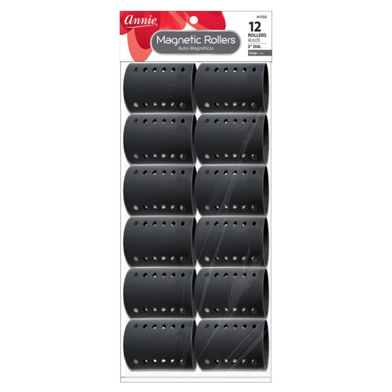 Annie Magnetic Rollers 12 Count Gray 2 1358