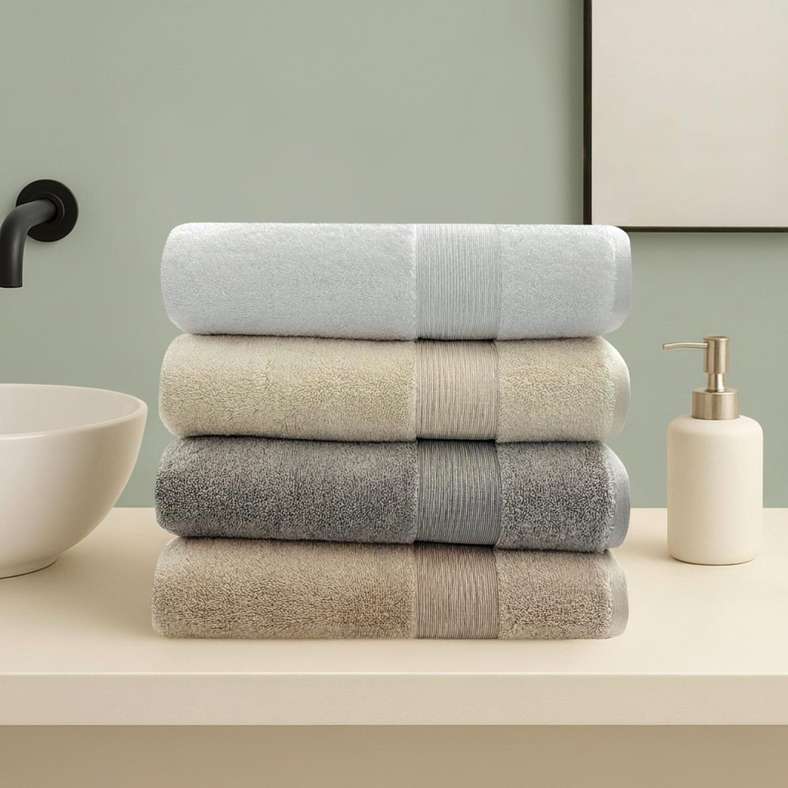 Pan Home Ultra Luxe Turkish Cotton Hand Towel - Sand - Image 2