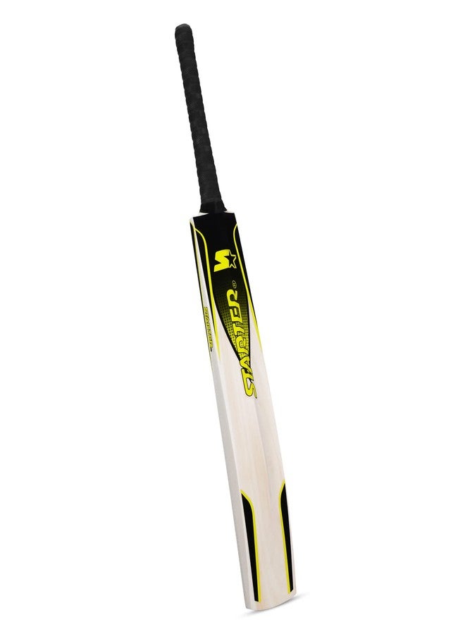 Starter Kashmir Willow Cricket Bat with Half Cane Handle- 13+ Years Kids-Full Size-Yellow & Black - Image 3