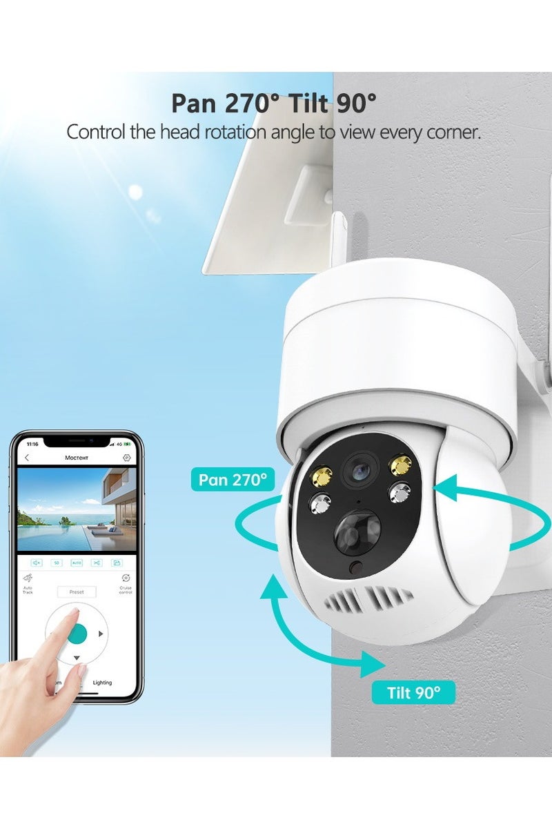 Generic Solar Security Cameras Wireless Outdoor, 3MP 360° View Battery Powered Outdoor Camera, Night Vision with Spotlight, 2-Way Audio, PIR Motion Sensor, 2.4G/5G Dual Band WiFi, no Subscription - Image 2
