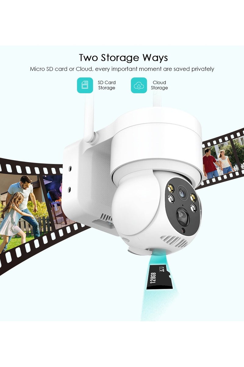 Generic Solar Security Cameras Wireless Outdoor, 3MP 360° View Battery Powered Outdoor Camera, Night Vision with Spotlight, 2-Way Audio, PIR Motion Sensor, 2.4G/5G Dual Band WiFi, no Subscription - Image 4