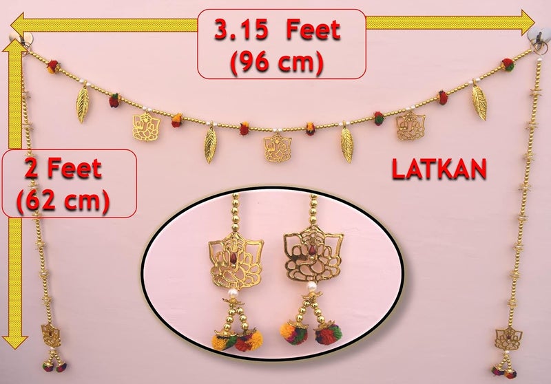 CREYENTES Lotus hangings for Decoration Handcrafted Door Toran Latkan for Decoration of Diwali Home Decoration Ganesh Fumka_Latkan - Image 2