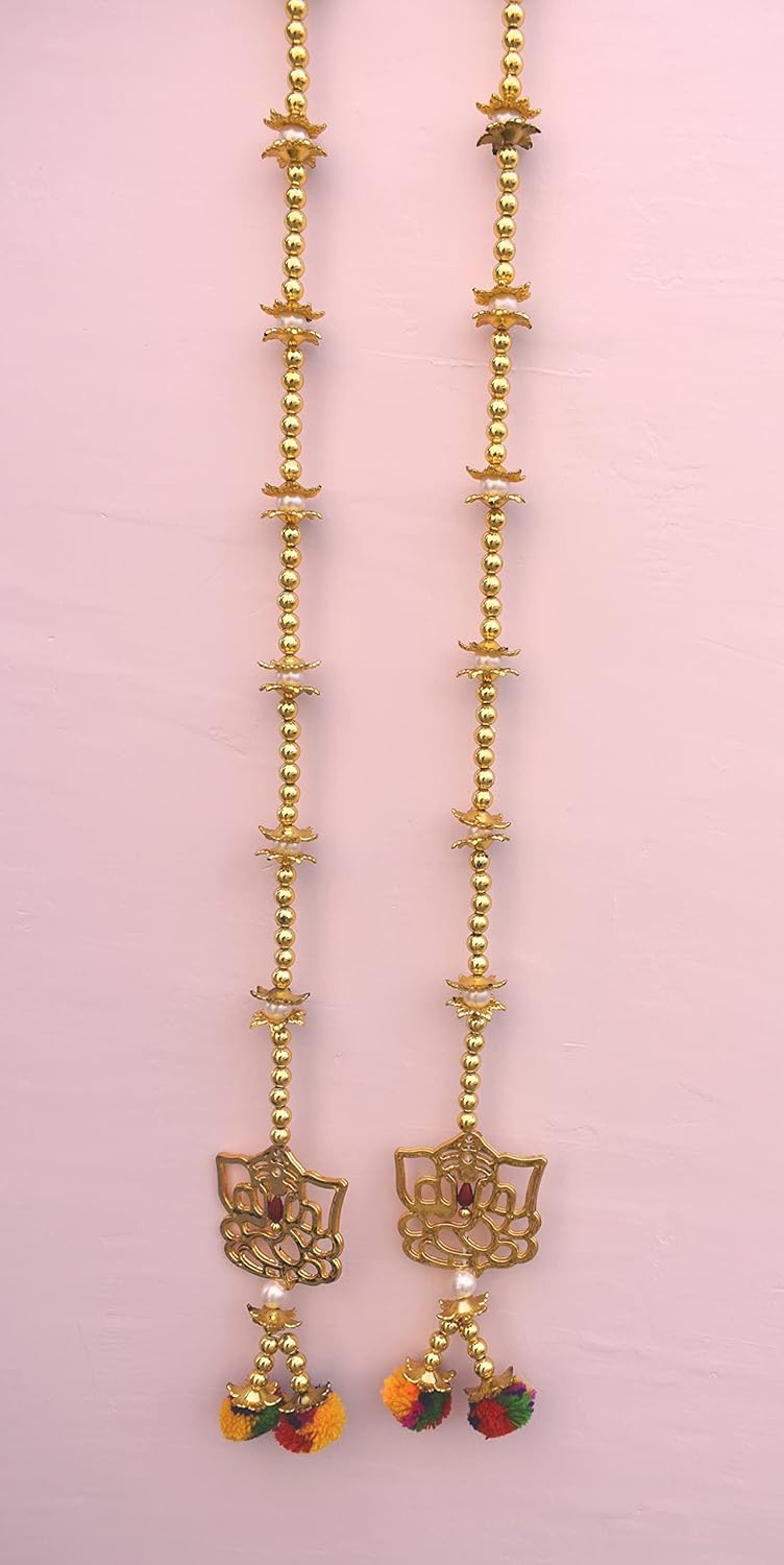 CREYENTES Lotus hangings for Decoration Handcrafted Door Toran Latkan for Decoration of Diwali Home Decoration Ganesh Fumka_Latkan - Image 5