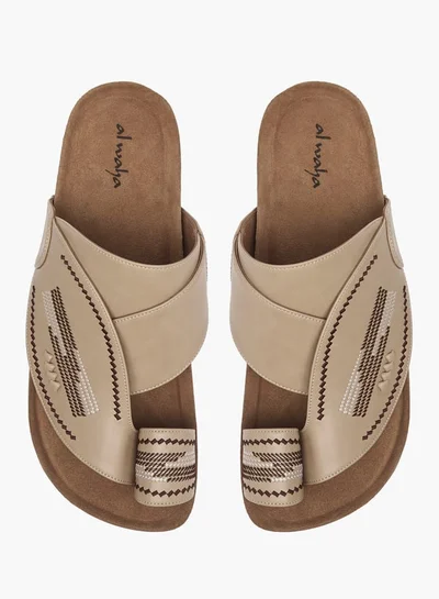 Al Waha Men Textured Slip-On Arabic Sandals with Toe Loop