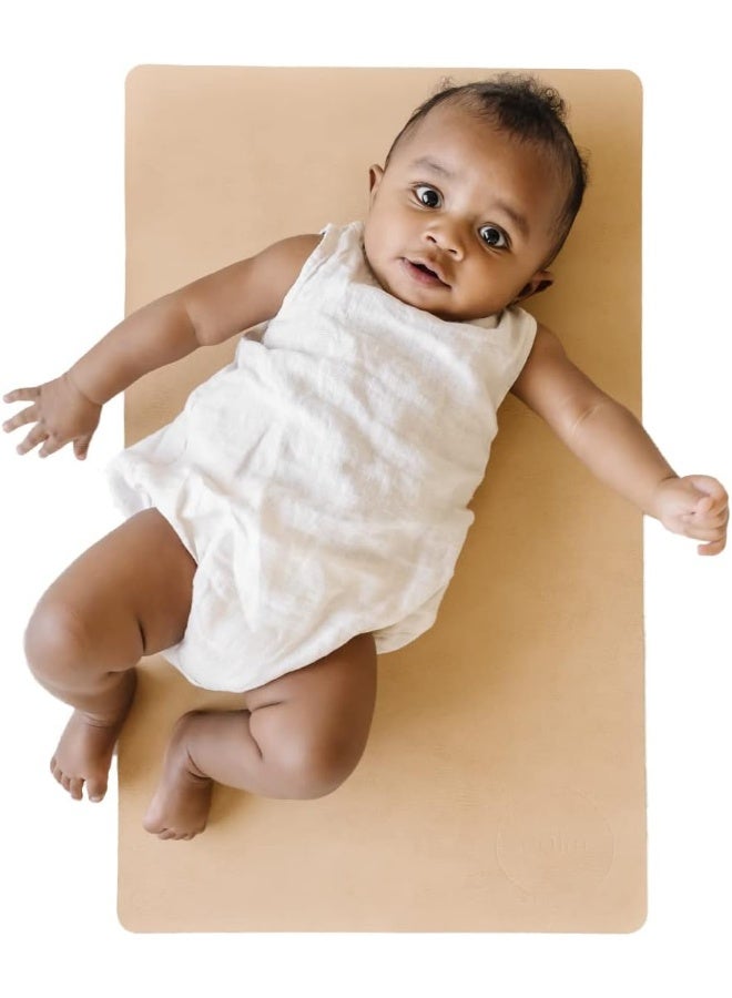 Cairn Leather Baby Nappy Changing Mat - Portable, Wipeable & Reusable Pad - Large Size - Premium Quality by Co. - Image 1