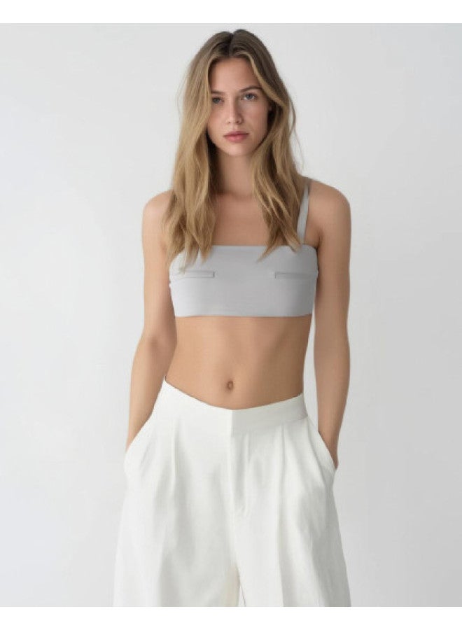Zara قميص نسائي بتصميم نحيف بدون حمالات عالي الجودة - Image 1