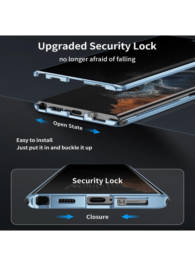 erorex Case For Samsung Galaxy S23 Ultra 5G Anti-peeping Magnetic Double-sided Tempered Glass Phone Case - Image 4