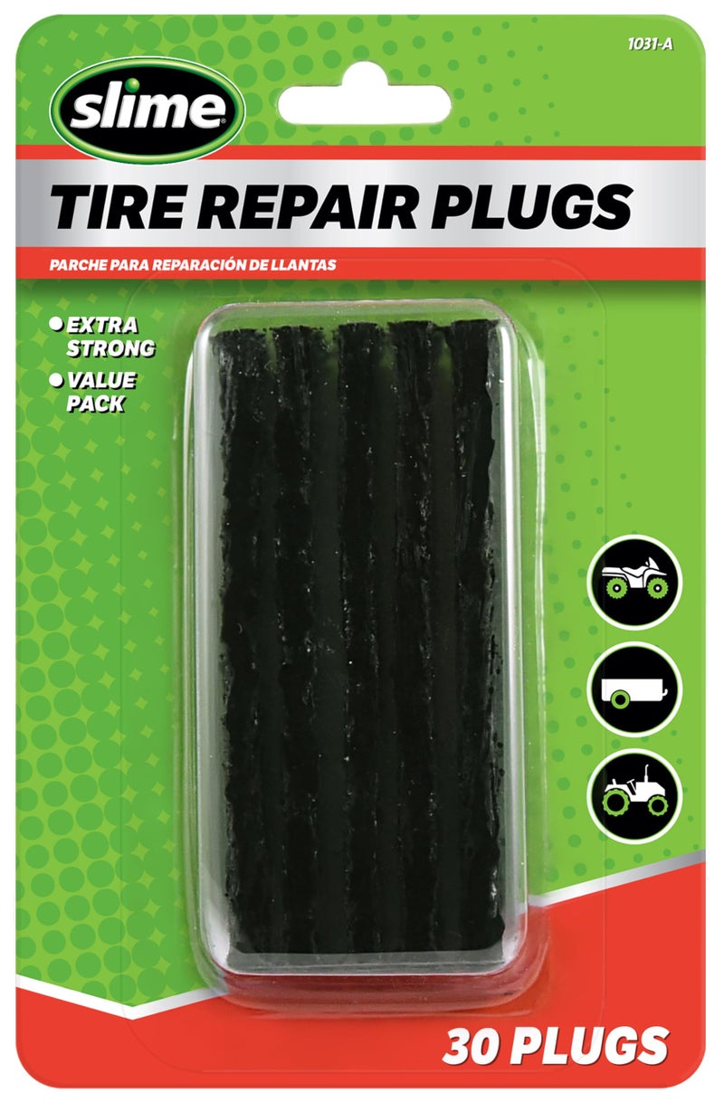 Slime 1031A Tire Repair Plug Pack Standard Heavy Duty Strings for tubeless OffRoad Tires Such as ATVS wheelbarrows Lawn mowers Trailers Pack of 30