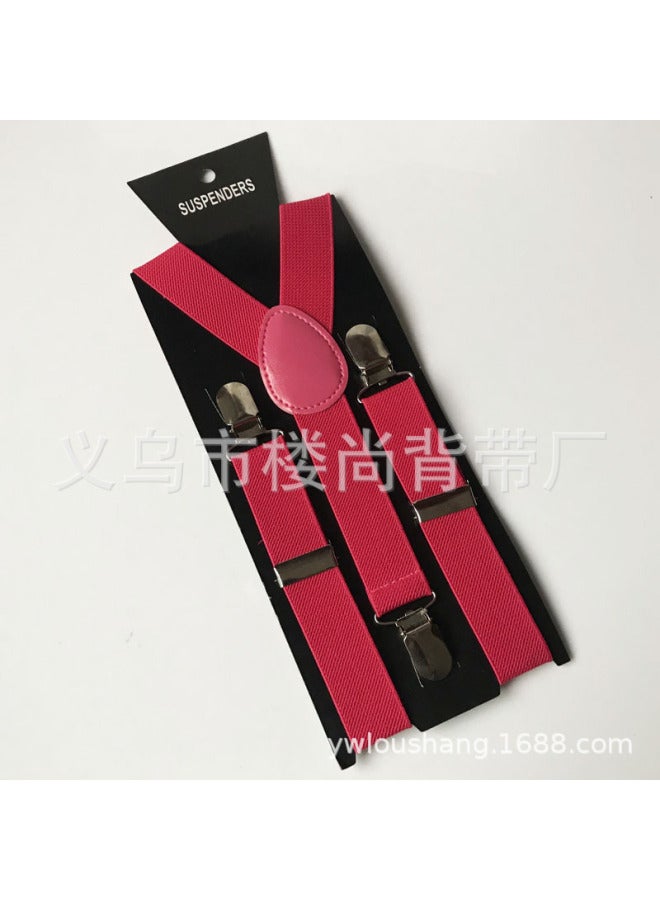 Solid Color Children's Suspender Clip Baby Suspenders 3 Clips Y-shaped Performance Clothing Matching Suspender