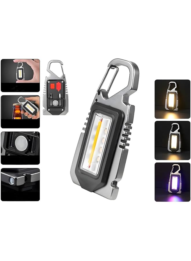 PROMASS promass Keychain Flashlights, 1000Lumens Bright Rechargeable Work Light, 3 Light Modes Portable Small LED Keychain Light, Waterproof Flashlights for Running, Fishing & Camping  - Image 1